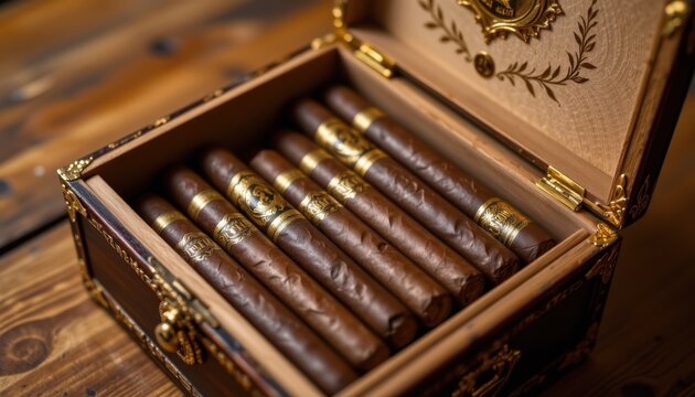Cigar tasting event private lounge photo collection cozy atmosphere close-up view luxury indulgence