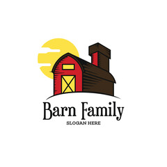 Naklejka premium Barn logo design template