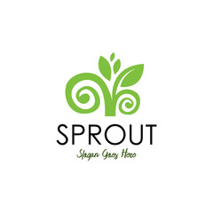 Sprout seed logo design template