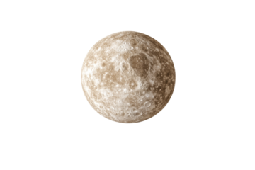Large, round planet with a white background, isolated