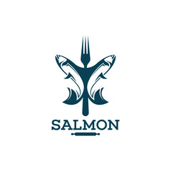 Salmon logo design template
