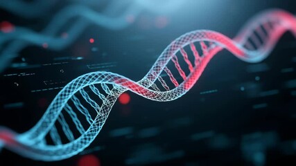 3d dna strand illustration on blue background with scientific and abstract theme - Powered by Adobe