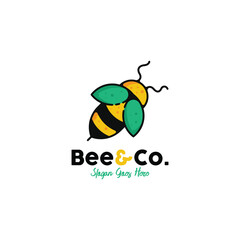 Bee logo design template