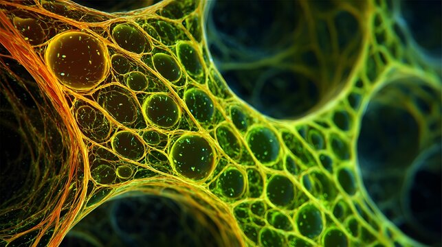 Dividing cell under microscope reveals unexpected fractal patterns in membrane structure, representing breakthrough biological visualization and scientific paradigm shift in microscopic life processes