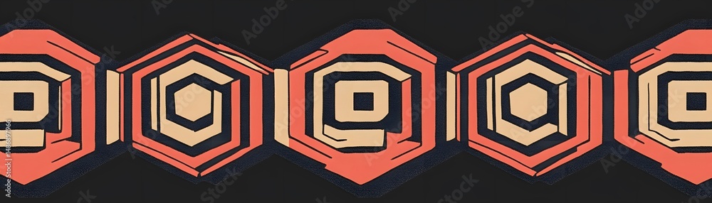 Poster Geometric pattern of repeating octagonal shapes.