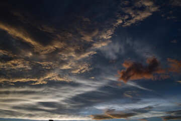 Photo of cloudy sky approaching dusk