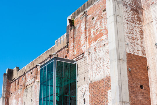 Industrial building against a blue sky