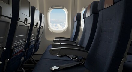 Close-up of Economy Class Airplane Seats