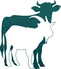 Goat and Cows Animal Qurban Eid Al Adha Silhouette 