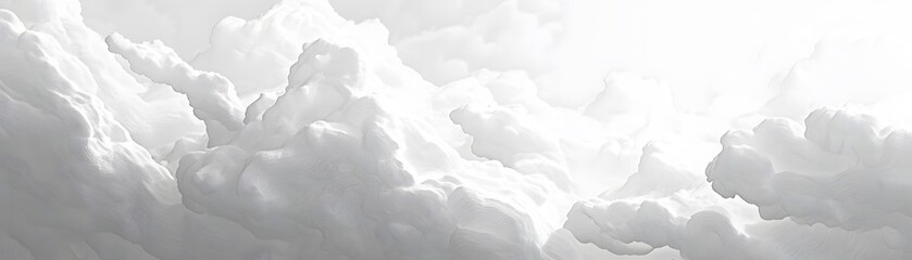 Obraz premium A monochrome view of fluffy clouds in the sky.