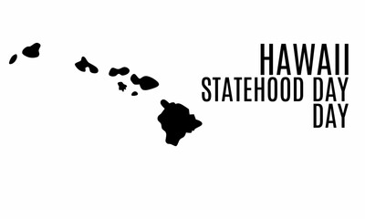Happy Hawaiian Statehood Day to all citizens, with hawaiian silhouette