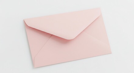 Light pink envelope isolated on white background