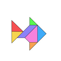  Tangram colorful paper kite
