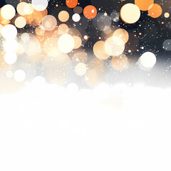 Warm-toned bokeh lights against a dark background create a dreamy, celebratory atmosphere. Perfect for festive designs.