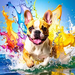 French Bulldog in splash images theme