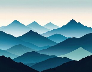 Fototapeta premium Layered Blue Mountains Panorama