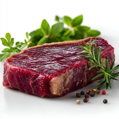 Raw Beef Steak with Herbs and Peppercorns
