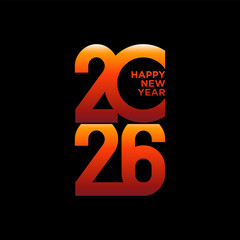 2026 happy new year greeting card design.
