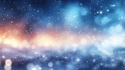 Obraz premium Abstract Winter Background with Blue Glitter and Sparkling Lights