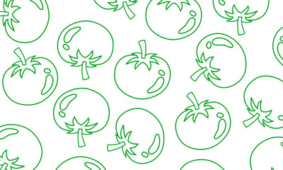 Seamless vector pattern of tomato outlines. tomato symbol. Tomato hand drawn doodle style seamless pattern for textile, cloth background, wallpaper, wrapping paper
