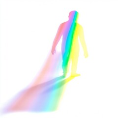 Fototapeta premium Rainbow Light Man Walking Away