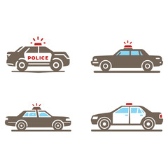 Fototapeta premium Police car icons. Simple police car logo. Vector illustration