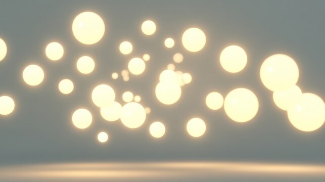 Glowing orbs floating in dark space abstract background image