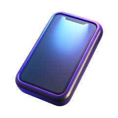 3d smartphone icon Night Shot of 3D Smartphone with Glowing Edges