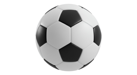3D Soccer Ball Icon – Transparent Background