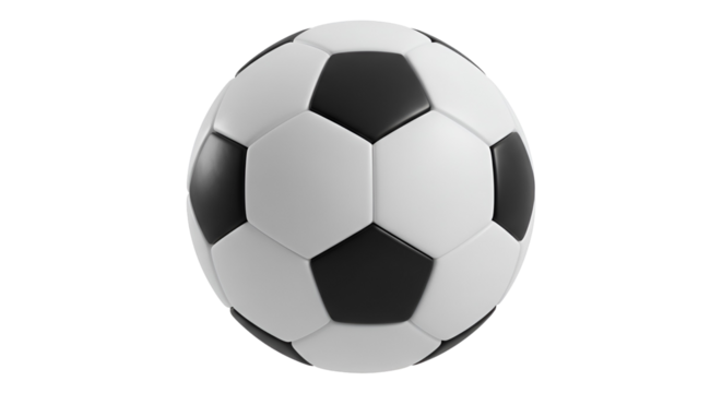 3D Soccer Ball Icon – Transparent Background - Powered by Adobe