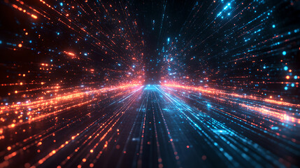 Naklejka premium Digital Light trails on the road