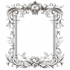 Elegant Baroque-style frame with ornate floral details. Perfect for adding a touch of classic sophistication to your designs.
