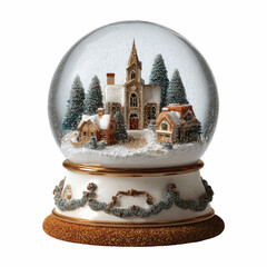Enchanting Winter Village Snow Globe Festive