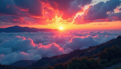 Sunrise paints vibrant hues across a breathtaking expanse , scenic, sunrise