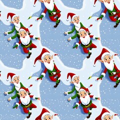 illustrated elves playing in the snow