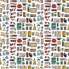illustrated doodles of school themes