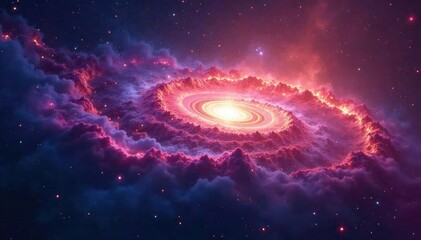 Breathtaking nebula swirling around a vibrant star , mystical, birth, light years