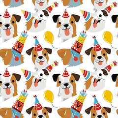 illustrated dogs at a birthday party
