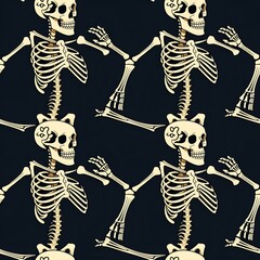 illustrated dancing skeletons