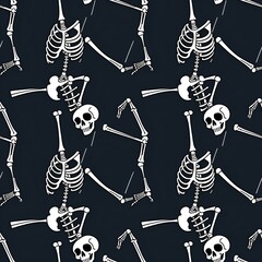 illustrated dancing skeletons
