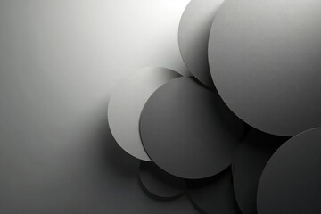Subtle grayscale gradient, overlapping circles, design, dark