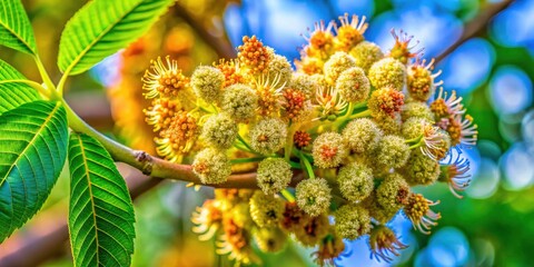 Macro Photography: Flowering Ash Branch with Seeds - Detailed Close-Up Images