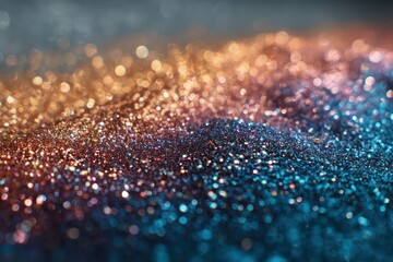 Glittering topaz transitioning into midnight blue, producing a luxurious, blurry gradient shift.