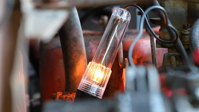 Electrical Test Light Flashing Closeup