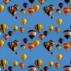 Obraz premium hot air balloons floating with vivid colors
