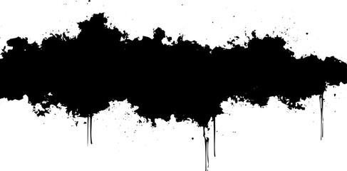 Obraz premium Black Ink Splatter Grunge Texture with Dripping Paint Effect