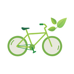 Bicycle and Leaf - Eco Commuting Icon
