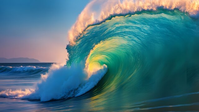 A colorful picture of a wave