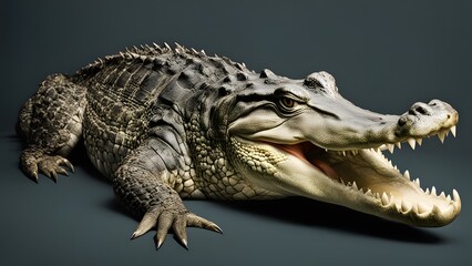 Fototapeta premium A crocodile in isolated background