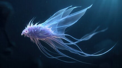 Subaquatic creature, a digital, ethereal design.